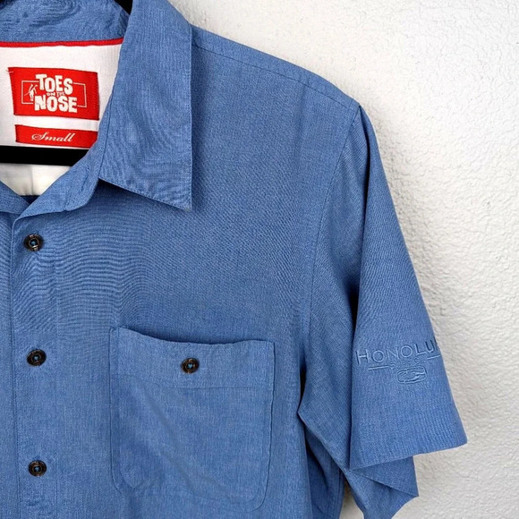 TOES ON THE NOSE MEN'S BUTTON DOWN SHIRT blue Size Small - Picture 2 of 9